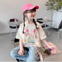 女童短袖T恤夏装2025新款纯棉儿童夏季体恤中大童夏款半袖上衣薄